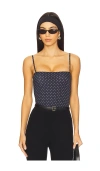 Commando Classic Print Straight Cami Bodysuit In Black,white