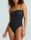 Commando Classic Print Straight Cami Bodysuit In Black/white Polka Dot