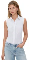 Commando Classic Sleeveless Button Down Bodysuit White
