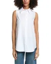 Commando Classic Sleeveless Oversized Button Down Shirt In White