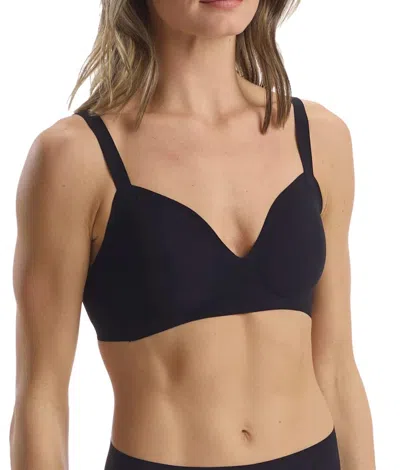 Commando Classic Soft Support Bralette In Black In Blue