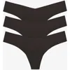 Commando Classic Solid Thong 3-pack In Black