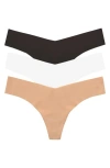 Commando Classic Solid Thong 3-pack In Multi
