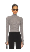 Commando Classic Turtleneck Microfiber Thong Bodysuit In Gray