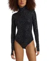 Commando Women's Classic Print Turtleneck Bodysuit In Silver Star In Silver Star