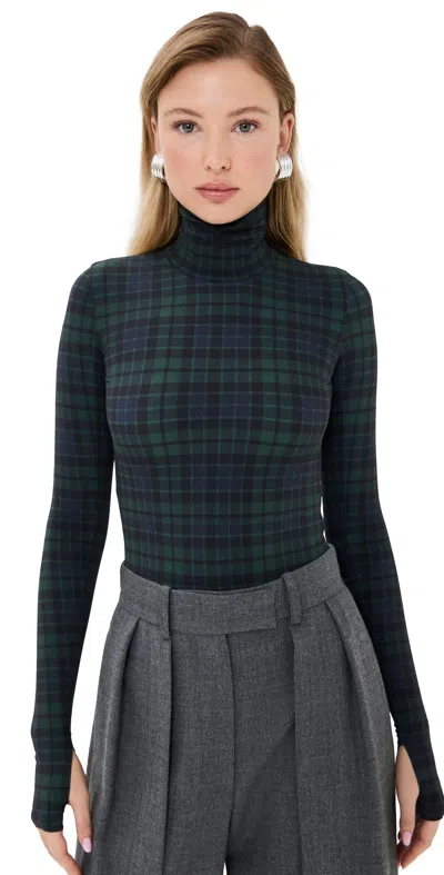 Commando Classic Turtleneck Thong Bodysuit Tartan Plaid