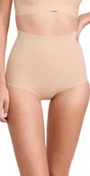 Commando Luxe Control Stretch Mesh-trimmed Tech-jersey Thong In Beige