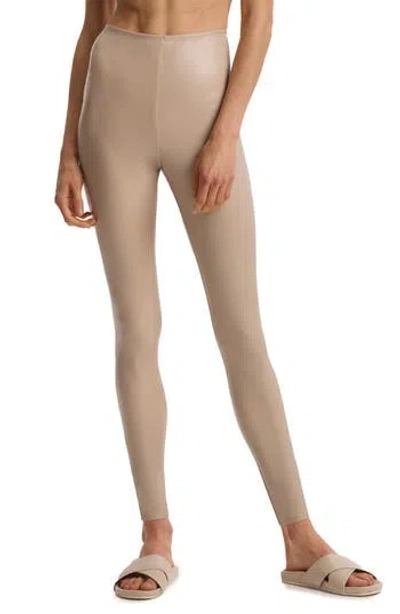Commando Control Top Faux Leather Leggings In Sand