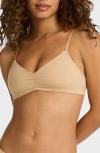 Commando Cotton Blend Bralette In Beige