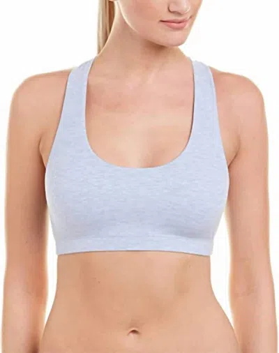 Commando Cotton Racerback Bralette In Heathered Cloud In Blue