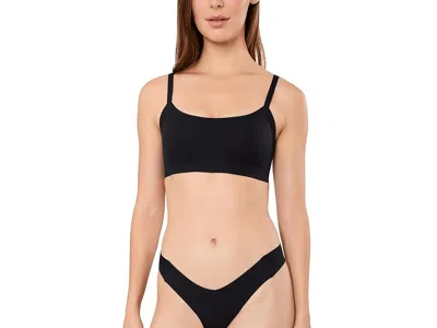 Commando Cotton Refined Rib Scoop Bralette Women's Bra Black: M/l