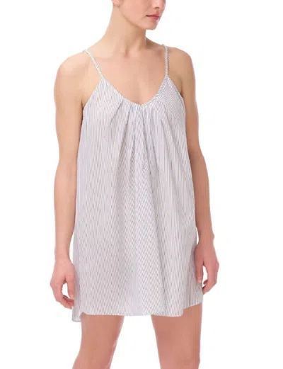 Commando Cotton Voile Pleated Chemise In Black & White Stripe In Multi