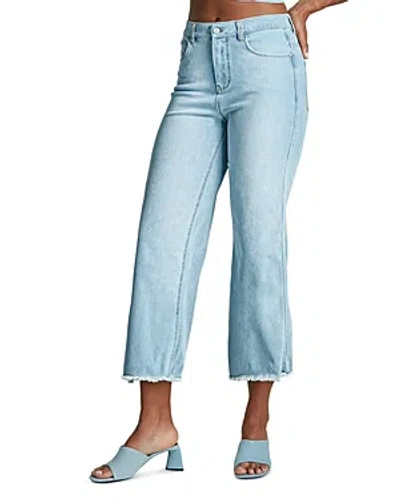 Commando Crop Wide Leg Jeans In Washed Indigo In Blue