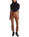 Commando Faux Leather Crop Flare Legging In Cocoa In Brown