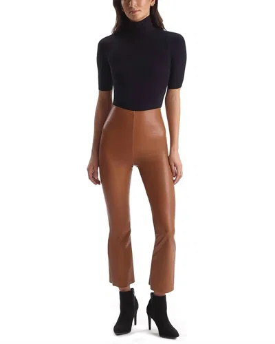Commando Faux Leather Crop Flare Legging In Cocoa