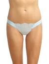 COMMANDO CROWN EMBROIDERED THONG PANTY IN SOMETHING BLUE