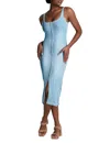 Commando Denim Midi Tank Dress In Washed Indigo In Multi