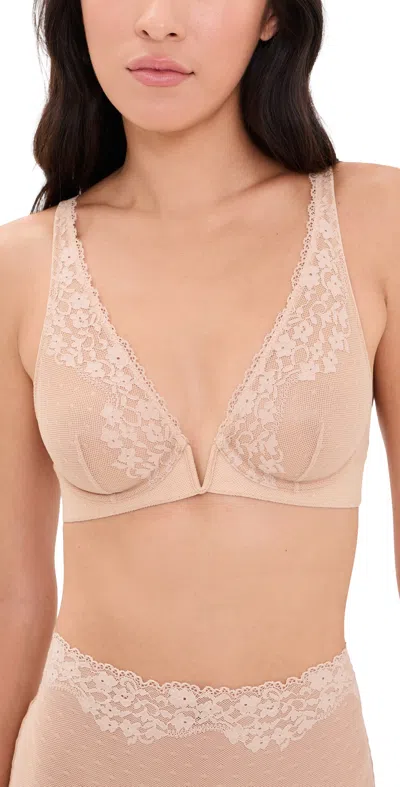 Commando Double Take Lace Plunge Underwire Bra Beige In Neutral