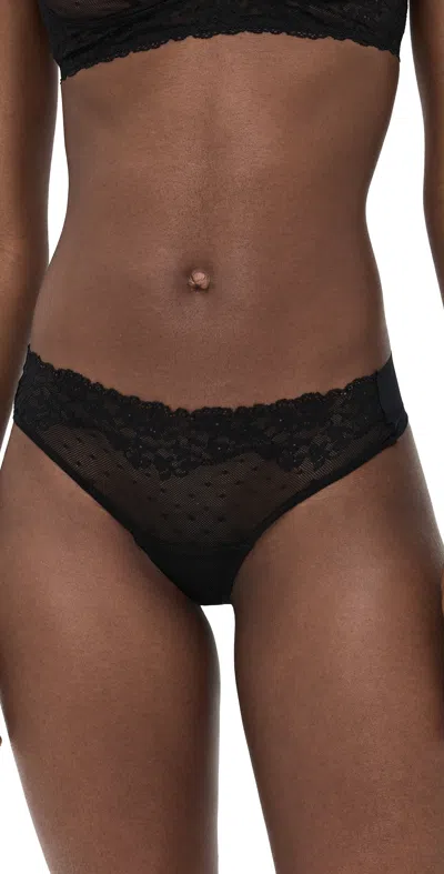 Commando Double Take Lace Thong Black
