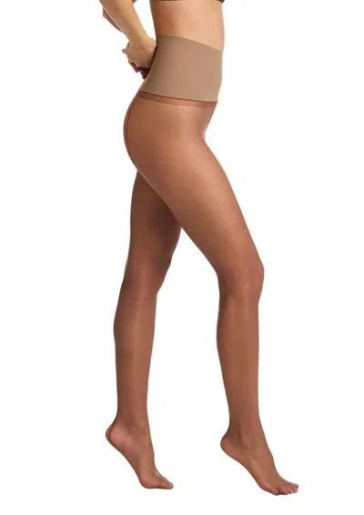 Commando Essential Back Seam Sheer Tight In Chocolate