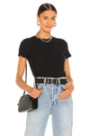 Commando Essential Cotton Crewneck Bodysuit In Black