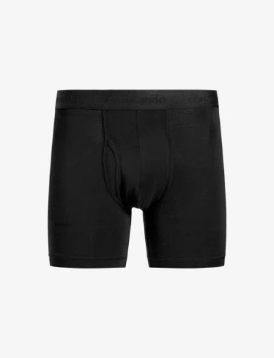 Commando Essential Modal Relaxed Boxer Brief With Fly In Black