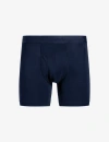 Commando Essential Modal Relaxed Boxer Brief With Fly In Blue
