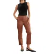 Commando Faux Leather Crop Flare Legging In Cocoa In Brown