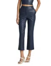 Commando Faux Leather 7/8 Split Front Pant In Navy In Blue