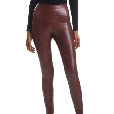 Commando Faux Leather Animal Legging In Brown