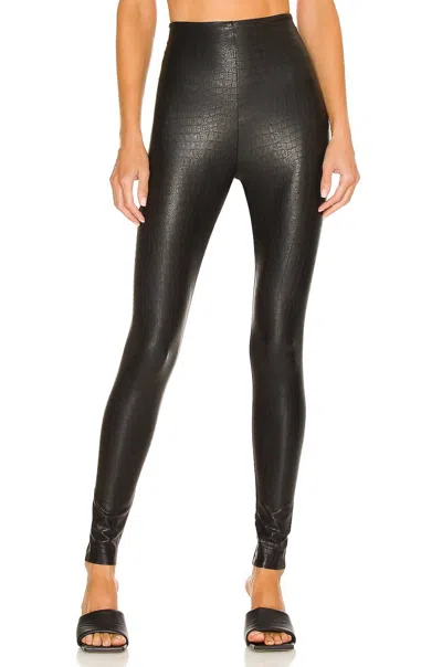 Commando Faux Leather Animal Legging In Black Croc