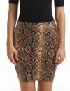 Commando Faux Leather Animal Mini-skort - Sk15 In Snake In Brown