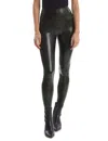 Commando Faux Leather Animal Print Legging In Moss Snake In Black
