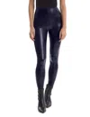 Commando Faux Leather Animal Print Legging In Navy Snake In Multi
