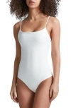Commando Neoprene Cami Thong Bodysuit White S In White