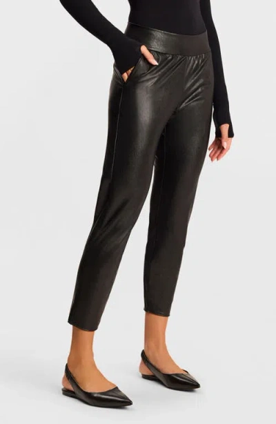 Commando Faux Leather Cigarette Pants In Black