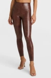 Commando Stretch Faux Croc-effect Leather Leggings In Brown Croc