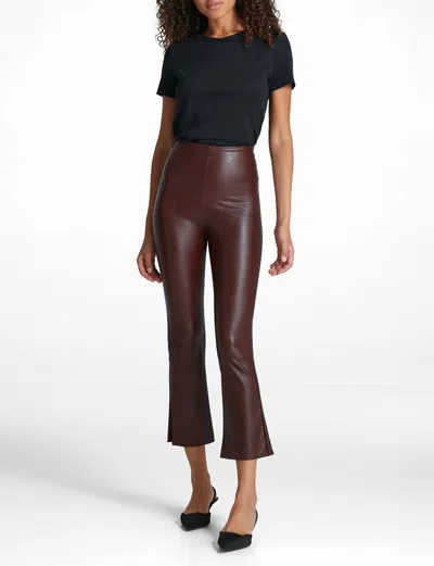 Commando Faux Leather Crop Flare In Oxblood In Brown