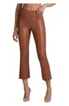 Commando Faux Leather Crop Flare Leggings In Cocoa In Brown