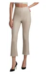 Commando Faux Leather Crop Flare Leggings In Beige