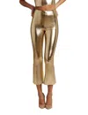 Commando Faux Leather Crop Flare Legging In Gold Leaf In Goldleaf