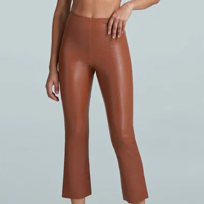 Commando Faux Leather Crop Flare Leggings In Brown