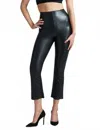 Commando Faux Leather Crop Flare Leggings In Black