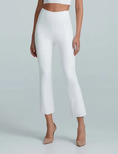 Commando Faux Leather Crop Flare Leggings In White