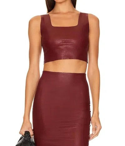 Commando Faux Leather Crop Top In Garnet
