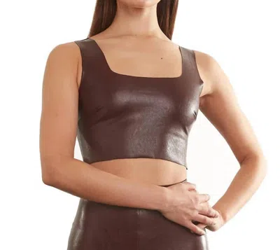 Commando Faux Leather Crop Top In Oxblood In Red