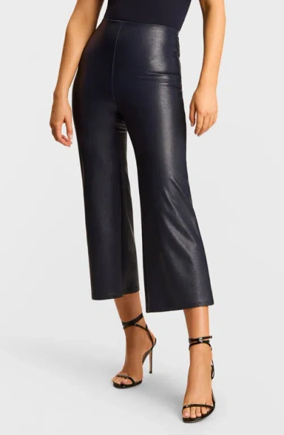 Commando Faux Leather Crop Wide Leg Pants In Black