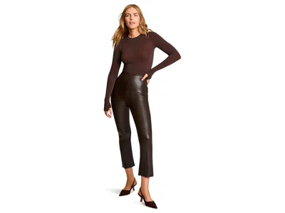 Commando Faux Leather Cropped Flare In Brown