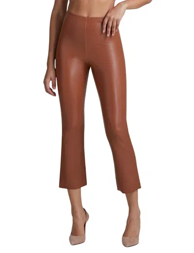Commando Faux Leather Cropped Flare In Cocoa In Brown