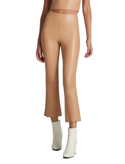 Commando Faux Leather Cropped Flare Legging In Camel